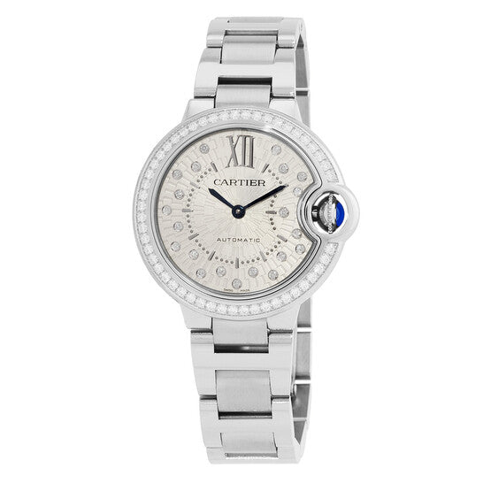 Cartier  Ballon Bleu 33mm Automatic Diamond Silver Dial