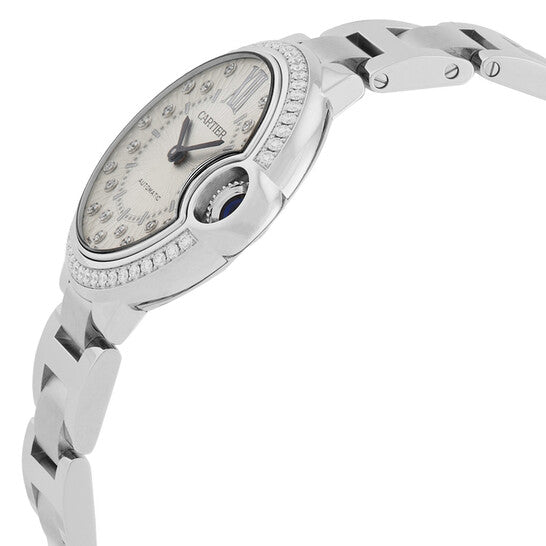 Cartier  Ballon Bleu 33mm Automatic Diamond Silver Dial