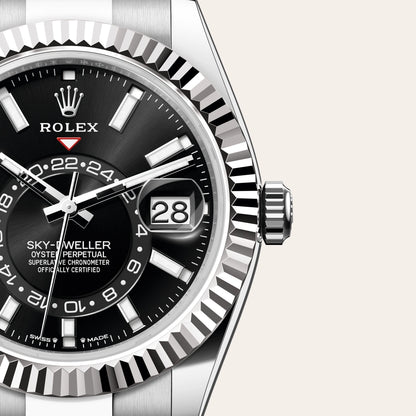 Rolex montre Sky-Dweller en acier inoxydable