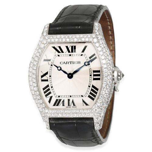 Tortue De Cartier  Diamond Silver Dial